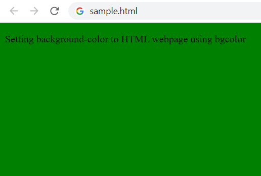 Setting html body background color using bgcolor attribute